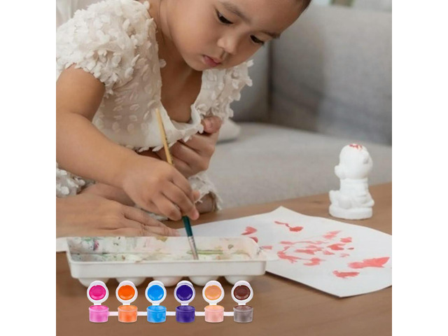 40Pcs Plastic Paint Cups 6 Per Strip 2Ml Capacity Clear Containers with Lids Empty Paint Pots for Artists Students