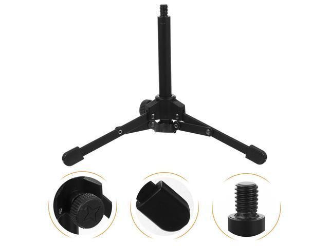 Desk Tripod Microphone Stand Foldable Desktop Mic Holder Stable Adjustable Table Mic Stand for Recording Live Broadcast Meeting
