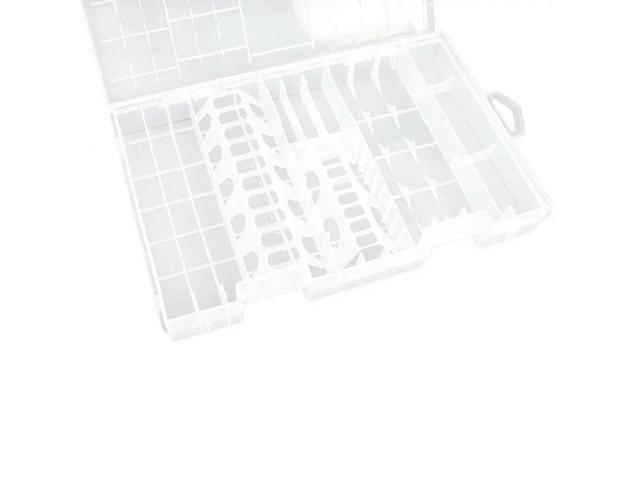 Transparent Hard Polypropylene Case Box Organizer for Aa Aaa 9V Batteries 27.5x17x3.7cm with Non-Slip