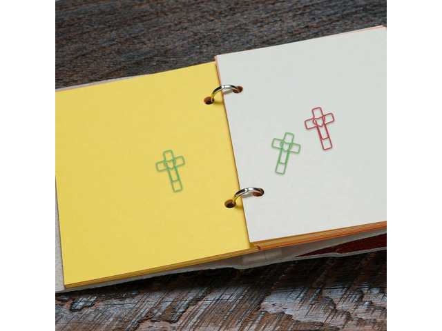 120Pcs Heart Cross Paper Clips Bible Accessories Cute Stationery Paper Clips Journal Bookmark Christian Party Favor