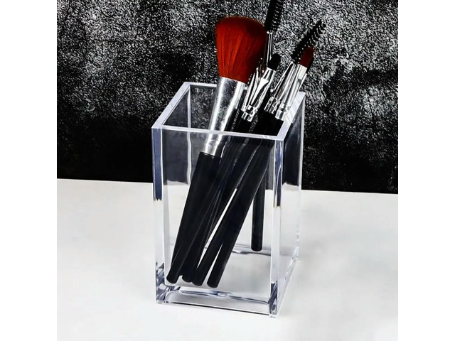 2Pcs Clear Makeup Brush Holders Acrylic Makeup Organizer Brush Stand Vanity Organizer Container