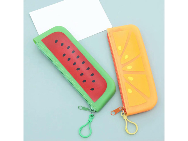 2Pcs Silicone Stationery Pouch Pen Bag Large Capacity Pencil Organizer for School Office Home Use Zipper Smooth Easy