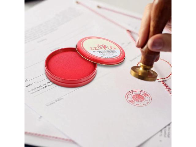 5Pcs Red Round Ink Pads Iron Boxes Multi-Purpose Fingerprint Stamp Pads for Making School Use DIY Artwork