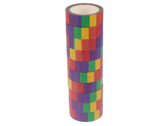 10 Rolls Washi Tapes Rainbow Color DIY Craft Tape for Scrapbooking Journaling Planner Decor Adhesive Paper Tape Decorative