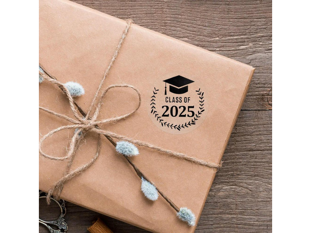 20 Sheets Gold Foil Graduation Cap Stickers Class of 2025 Adhesive els for Envelopes Cards Party Decorations Graduation