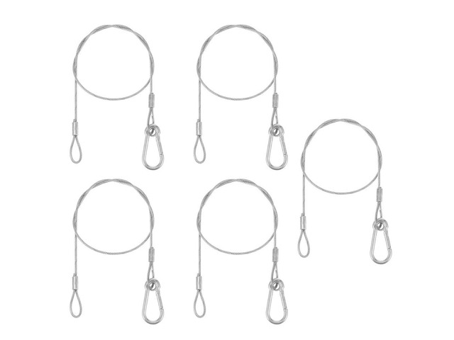 5Pcs Robust Stainless Steel Safety Rope for Stage Lighting Systems Fine Workmanship Stable Performance Safety Rope for Light