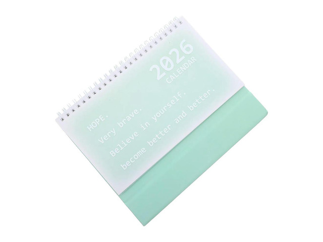 2Pcs Spiral Binding Desk Calendar 2026 Small Standing Coil Calendar for Office Home Study Teacher Desktop Decoration Daily