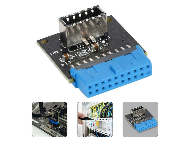 USB Front Panel Adapter USB 3.0 19Pin to 20Pin Stable Connection Pci Bracket Internal Connector Conversion Card for Pc