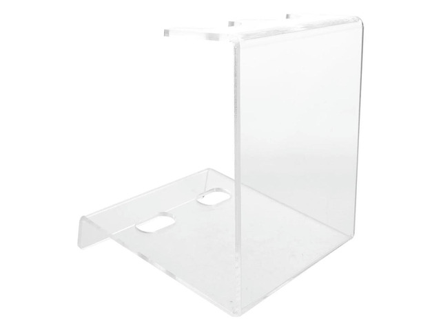 Plastic Transparent Acrylic Microphone Stand Tabletop Holder 2-Slot Desktop Mic Stand Heavy Duty Base for Ktv Hotel Party