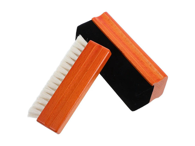 2Pcs Vinyl Record Cleaning Brush Set Beech Wood Handle Anti-Static Vinyl Cleaner Kit for Turntable Music Collectors