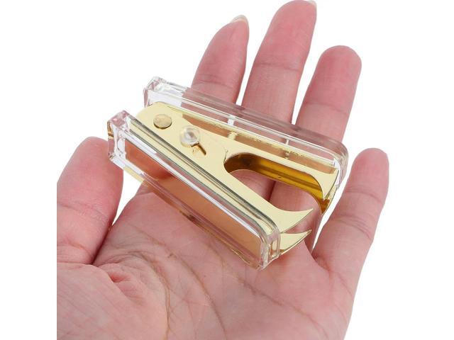 3Pcs Transparent Acrylic Staple Remover Gold Trim Compact Staple Removal Tool or Saving Efficient Office Supply