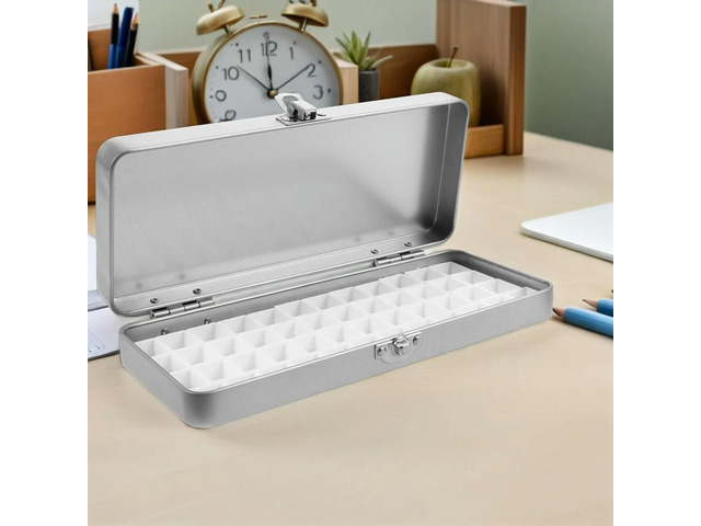 48-Grid Watercolor Palette Box Airtight Lid Compact Empty Paint Tray for Travel Outdoor Sketching DIY Art Students