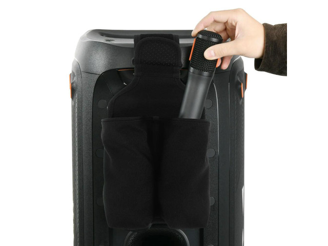 Dual Mic Holder Speaker Mounted Mic Bag Black Nylon Microphone Carrier for Djs Performers Karaoke