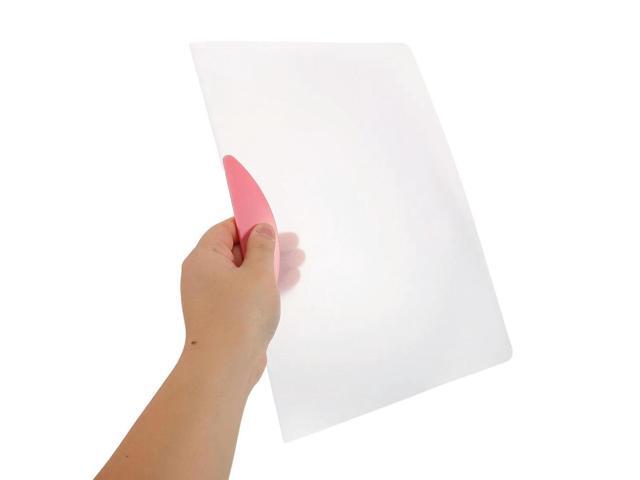 5Pcs A4 Transparent Desktop File Folder Organizer Clear Plastic Lever Arch Report Cover with Sliding Rod for School Office