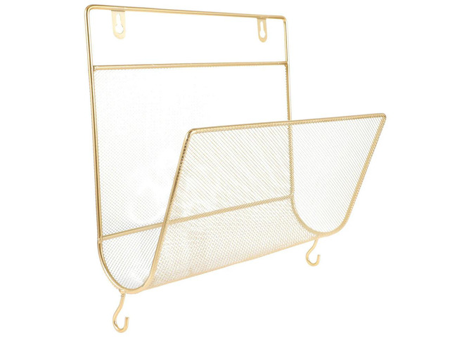 European Style Iron Wall Hanging Rack Book Shelf Magazine Organizer Wall Mounted File Holder for Living Room Bedroom
