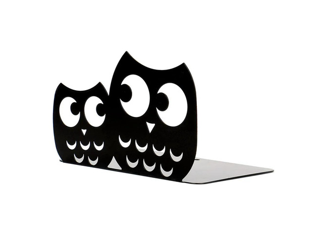 A Pair of Bookends Nonskid Book Ends for Desk Decorative Art Organizer Keeps Books Upright and Secure Black