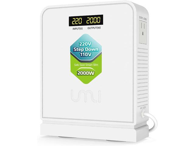 UMI 2000W Step Down Voltage 220v to 110v Converter, Heavy Duty Power Converter, Power Transformer with Auto Mode for Large Capacity Equipment, Step.