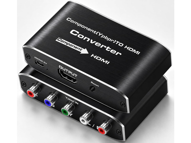 Component to HDMI, YPbPr to HDMI Converter, Koopman 5RCA RGB to HDMI Converter Adapter, Supports 1080P Video Audio Converter Adapter HDMI V1.4 for...