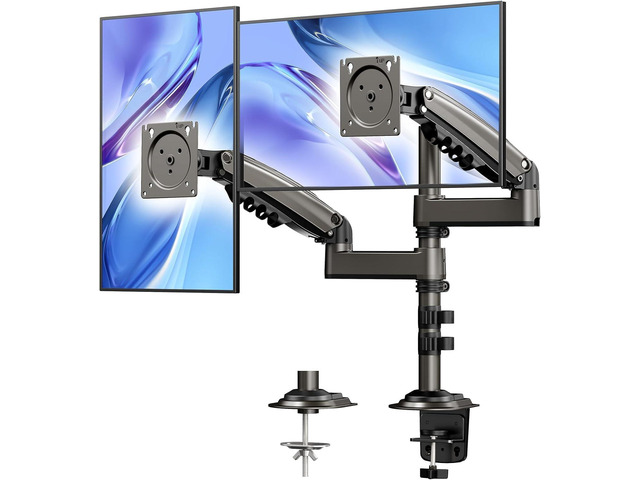 HUANUO 17-32 Inch Dual Monitor Stand, Stacked Monitor Mount, Monitor Arms for 2 Monitors, Ergonomic Adjustable Tilt/Swivel/Rotate, Weight Max 19.8...