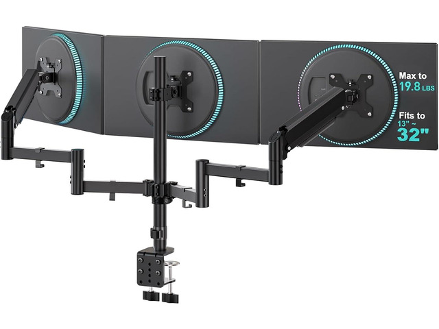 WALI Triple Monitor Mount for 13-32 inch Screens, up to 19.8 lbs per Arm