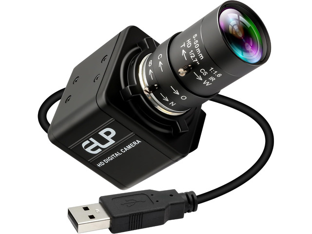 USB Camera 16 Megapixes High Resolution 5K USB Webcam with CS Mount 5-50mm Manual Varifocus Lens Close UP OpenCV Camera Free Driver Plug and Play...