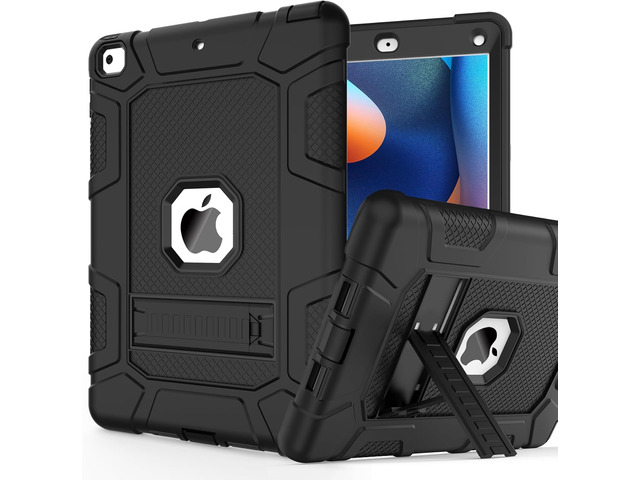 for iPad 6th/5th Generation Case, iPad Air 2 Case 9.7 Inch, [3-in-1] Heavy Duty Shockproof Rugged Protective Cover with Kickstand for A1893 A1954...