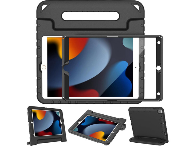 LTROP Kids Case for iPad 9th/ 8th/ 7th Generation (2021/2020/ 2019), iPad 10.2 Case with Built-in Screen Protector, Shockproof Handle Stand Kids...