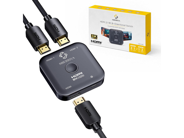 10K 8K HDMI Switch 2 in 1 Out, Bi-Directional HDMI Switcher