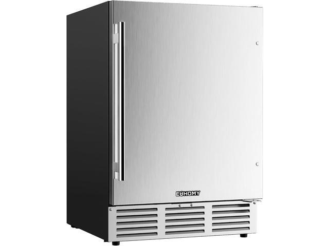 EUHOMY 24 Inch Beverage Refrigerator, Built-in and Freestanding Beverage Cooler 180 Can, Under Counter Beverage Fridge with Stainless Steel Door,.