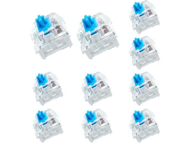 BlingKingdom 10 PCS Blue Switch Replacement 3 PIN Mechanical Keyboard Switches, Clicky, Accurate Typing, Dustproof, LED Keyboard, Gaming Keyboard