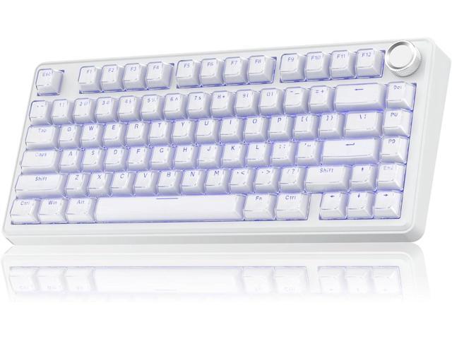 A75 Wireless Gaming Keyboard with Multifunction Knob, BT5.0/2.4GHz/USB-C, 75% Mechanical Keyboard, Hot-Swappable, Gasket Creamy Keyboard with RGB...