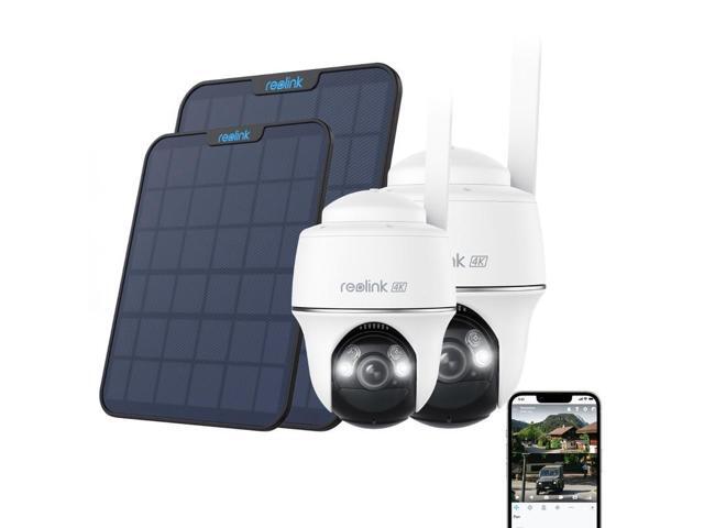 Reolink 2pcs Go PT Ultra With Black Solar Panel 2 4K 8MP Wireless 4G LTE PT Battery Camera with Color Night Vision
