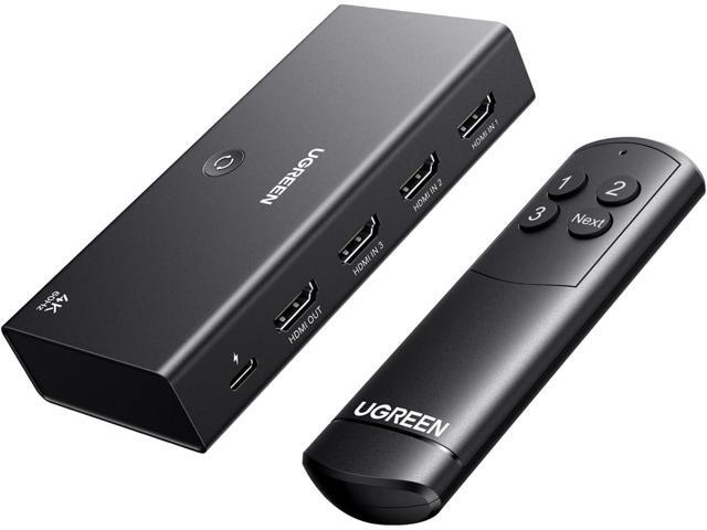 HDMI Switch 3 in 1 Out 4K@60Hz, HDMI Splitter with Remote Supports HDR10+ CEC HDCP2.2 Compatible with Nintendo Switch PS5/4/3 Xbox Roku TV Fire...