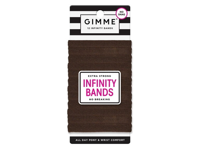 Gimme Beauty Seamless Hair Ties for Medium Hair, Ponytail Holder, Brown, 12 Count