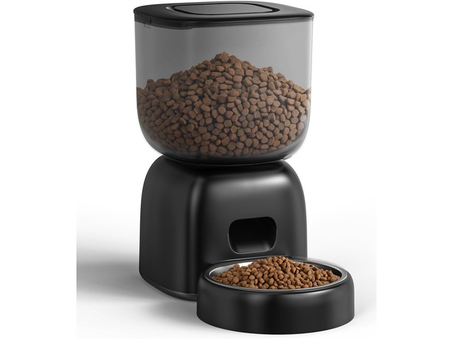 Automatic Cat Feeder, 3L Cat Food Dispenser Battery-Operated with 180-Day Battery Life, Timed Pet Feeder for Cats and Dogs, Desiccant Bag,...