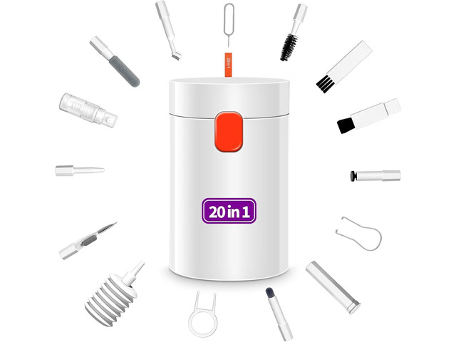 20-in-1 Cleaning Kit for Airpod Earbud Laptop Keyboard, Electronic Penlar Cleaning Kit Compatible with Computer PC Cell Phone, Charging Port