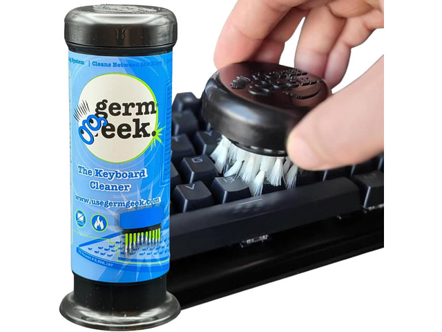 Germ Geek Keyboard & Electronics Cleaning Kit Patented Precision Brush Multi-Purpose Tool for Laptop Phone & AirPods USA-Made, Eco-Friendly &...
