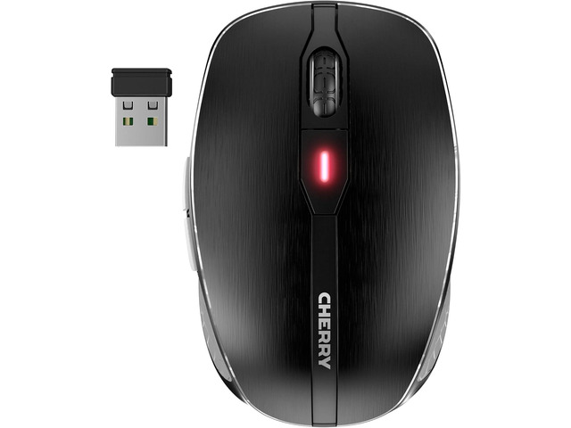 Cherry MW 8C Advanced, Wireless Mouse, Bluetooth & 2.4 GHz Connection, 4-Level Adjustable Resolution Up to 3000 dpi, Rechargeable, Incl. Transport...
