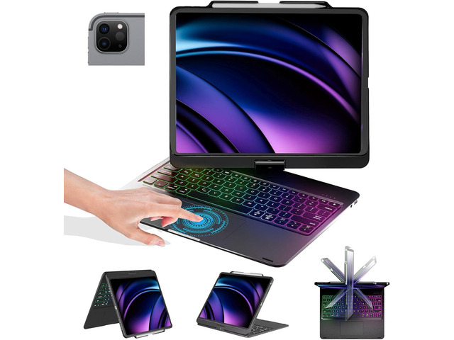 BABG Keyboard Case for iPad Air 13 inch(M3/M2)&iPad Pro 13(M5/M4),iPad Pro 12.9(6th/5th /4th/3rd Gen) Case with Keyboard,360Â°...
