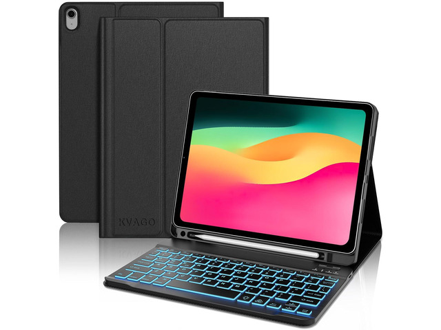 Keyboard Case for iPad(A16) 11th 11' 2025/10th 10.9' 2022, Backlit Black Backlit, Magnetic, Detachable Wireless, Multi-Angle, S Pen Holder, Slim...