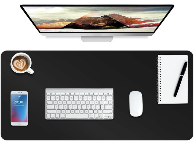 Boutilon Leather Desk Pad Protector,Non-Slip Mouse Pad,Laptop Desk Pad,Office Mouse Mat,Waterproof Leather Desk Blotter,Desk Writing Pad for Office...