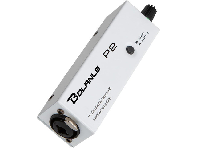 Bolanle P2 Portable in-Ear Monitor Amplifier, XLR/TRS Stereo/Mono Switch Built-in belt clip + line out for mixer connection - ideal for stage and...