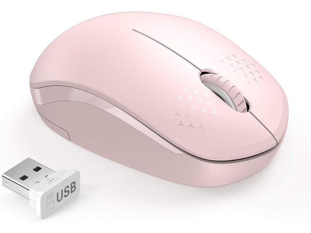 seenda Wireless Mouse for Laptop, 2.4G Noiseless Computer Mouse,Pink Small portable design,USB receiver, quiet clicks, smooth tracking, 24-month...