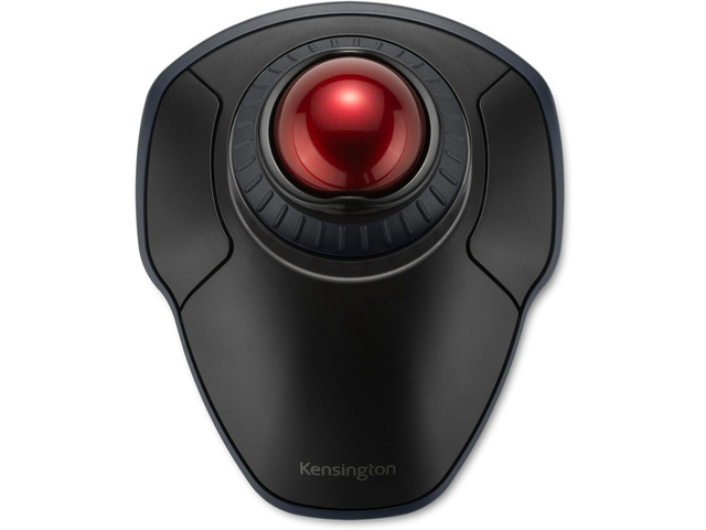 Kensington Orbit Wireless Trackball with Scroll Ring - Black-Red (K70990WW),