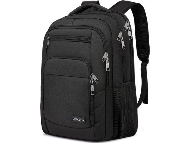 Laptop Backpack for Men Women, School Backpacks for Boys Girls Water Resistant Black Backpack 15.6 Inch College Bookbag Daypack