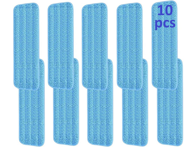 10 Pcs Reusable Mop Pads 16 Inch Microfiber Wet Dry Floor Clean Mop Pad Refill Compatible with Swiffer PowerMop Bona Mop & Other 13-16 Inch Spray...