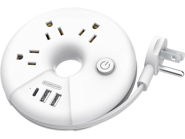 Travel Power Strip, NTONPOWER 3 Outlets 3 USB(1 USB C) Cruise Approved Power Strip, Short Extension Cord 3ft, Travel Essentials for Home, Hotels,...