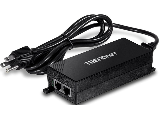 TRENDnet Gigabit Power Over Ethernet Plus Injector,TPE-115GI PoE+ (30W) Power Network Distances Up to 100M (328 ft.), Metal Housing, Black