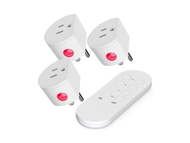 Wireless Remote Control Outlet, SURNICE Mini Remote Light Switch 10A/1200W for Christmas Lights, Up to 130 FT Long Range, FCC and ETL Certified
