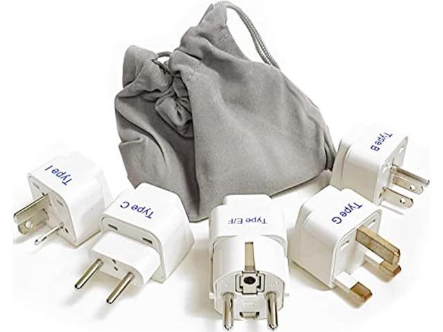Ceptics Adapter Plug Set for World Wide International Travel Use - Grounded Safe - Works with Cell Phones, Chargers, Batteries, Camera, and More